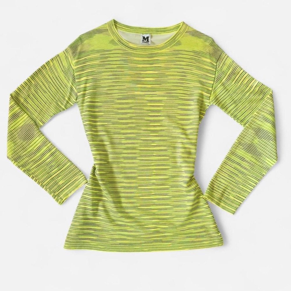 MISSONI Long sleeve crew neck‎ classic acid green multi pattern